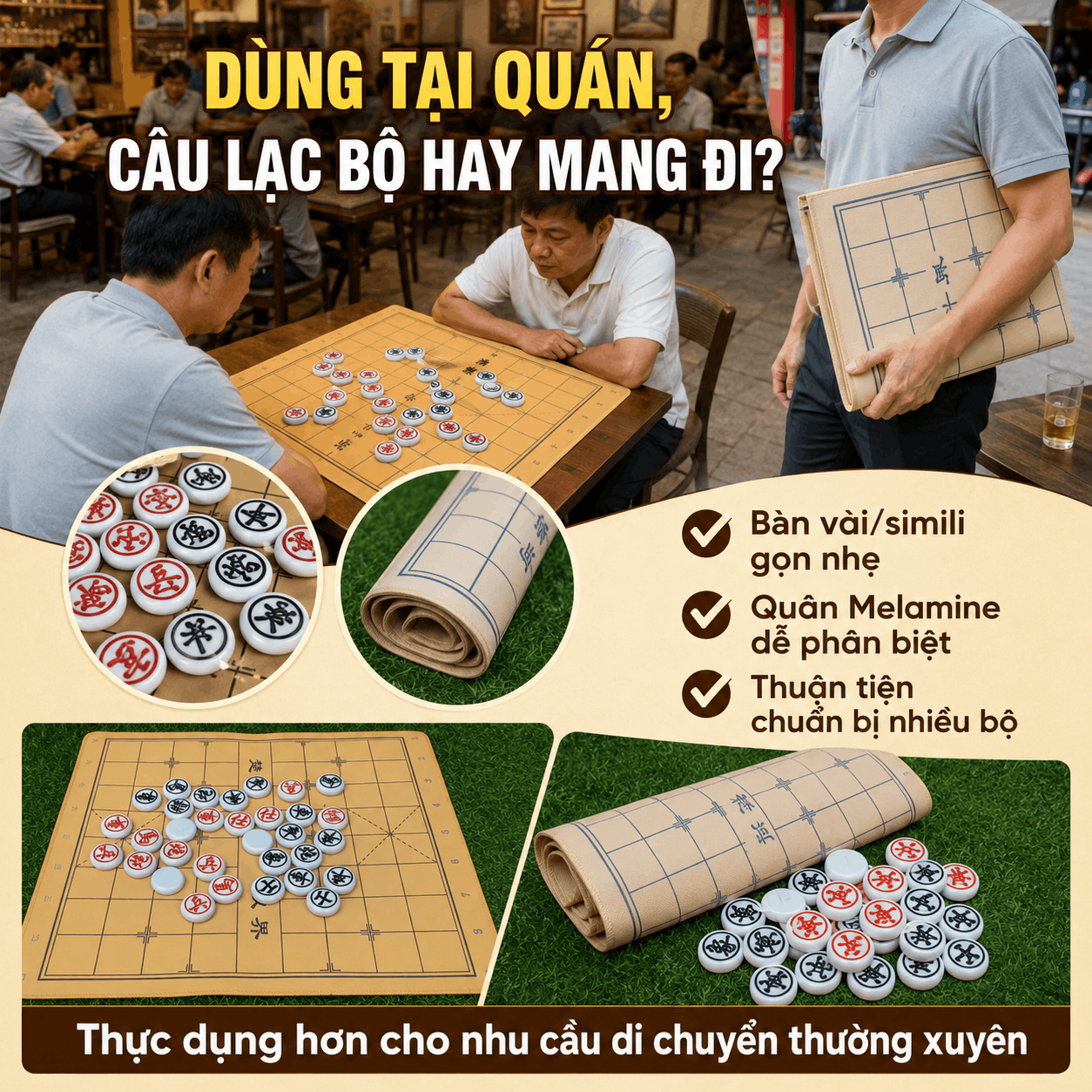 Bộ Cờ Tướng Gỗ Khác Gì Melamine? Khi Nào Nên Chọn?
