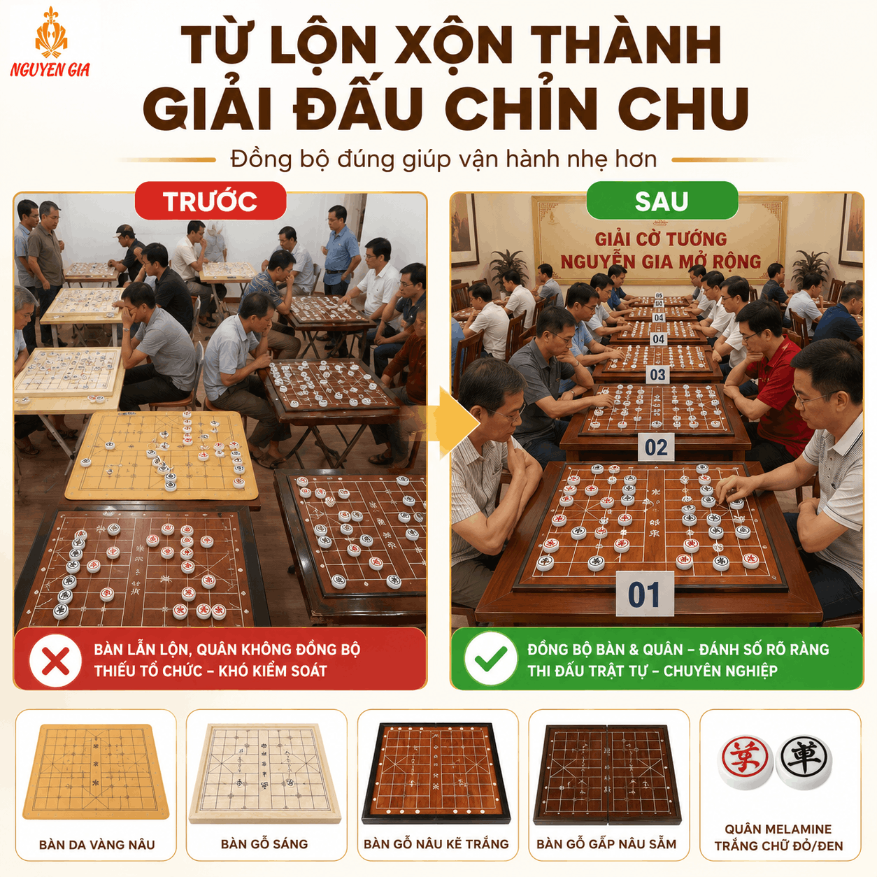 Bộ Cờ Tướng Cho C&acirc;u Lạc Bộ, Giải Đấu N&ecirc;n Chọn Thế N&agrave;o?