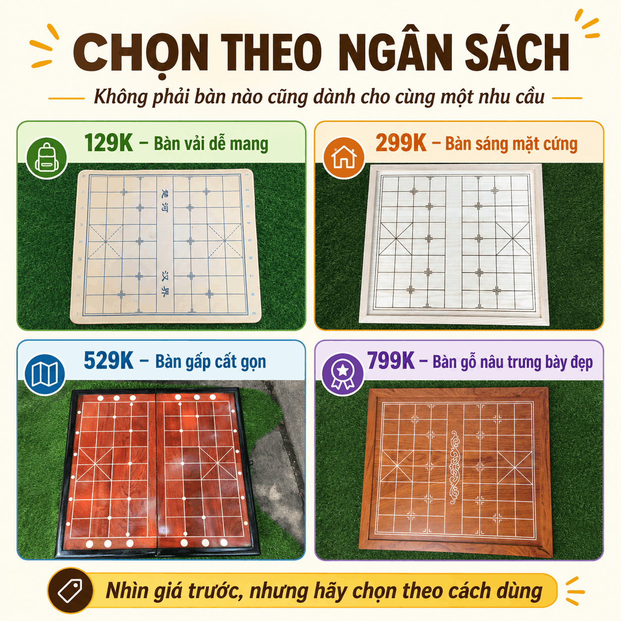 Gi&aacute; B&agrave;n Cờ Tướng Bao Nhi&ecirc;u? Chọn Theo Loại B&agrave;n V&agrave; Nhu Cầu