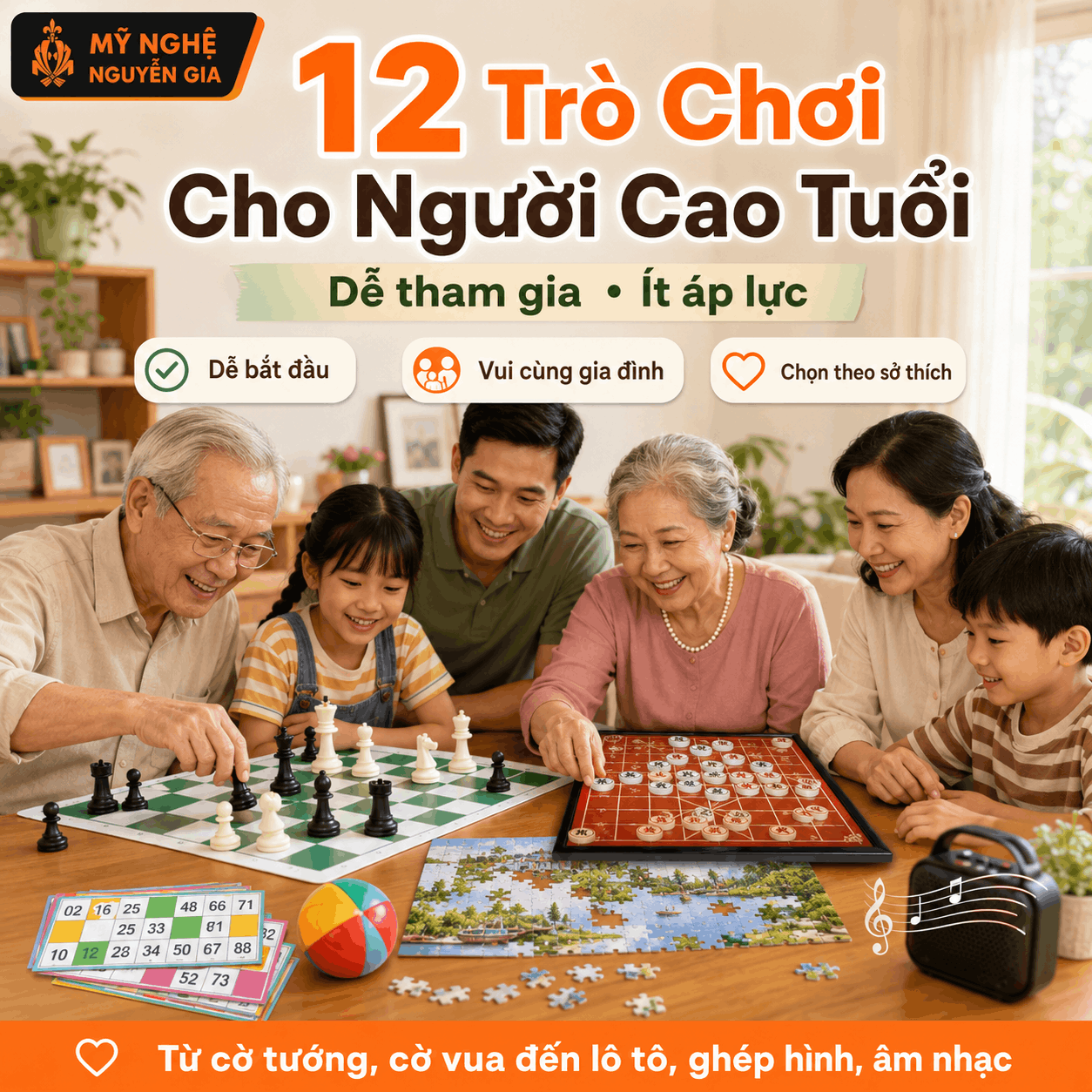 12 Trò Chơi Cho Người Cao Tuổi Dễ Tham Gia, Ít Áp Lực