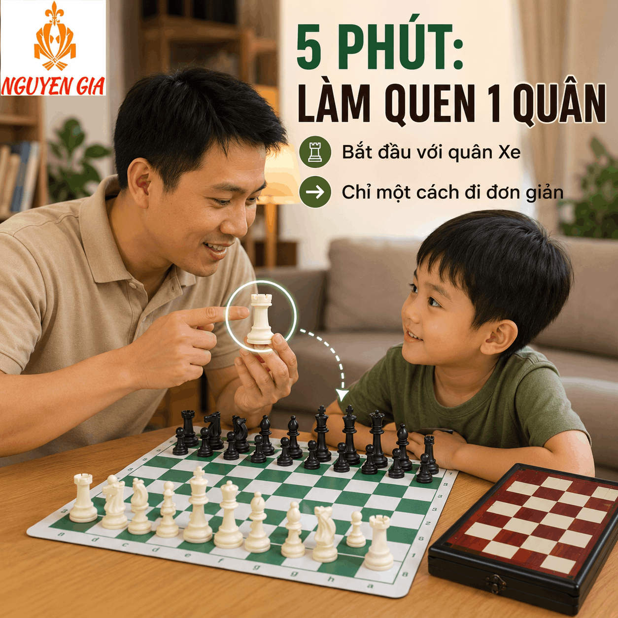 15 phút cùng con: Cách chơi cờ vua nhẹ nhàng cùng trẻ