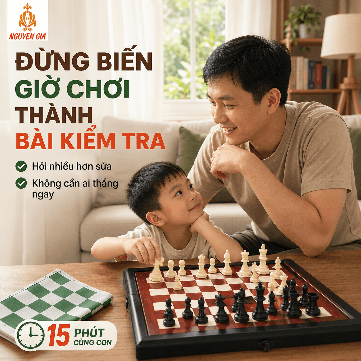 15 phút cùng con: Cách chơi cờ vua nhẹ nhàng cùng trẻ