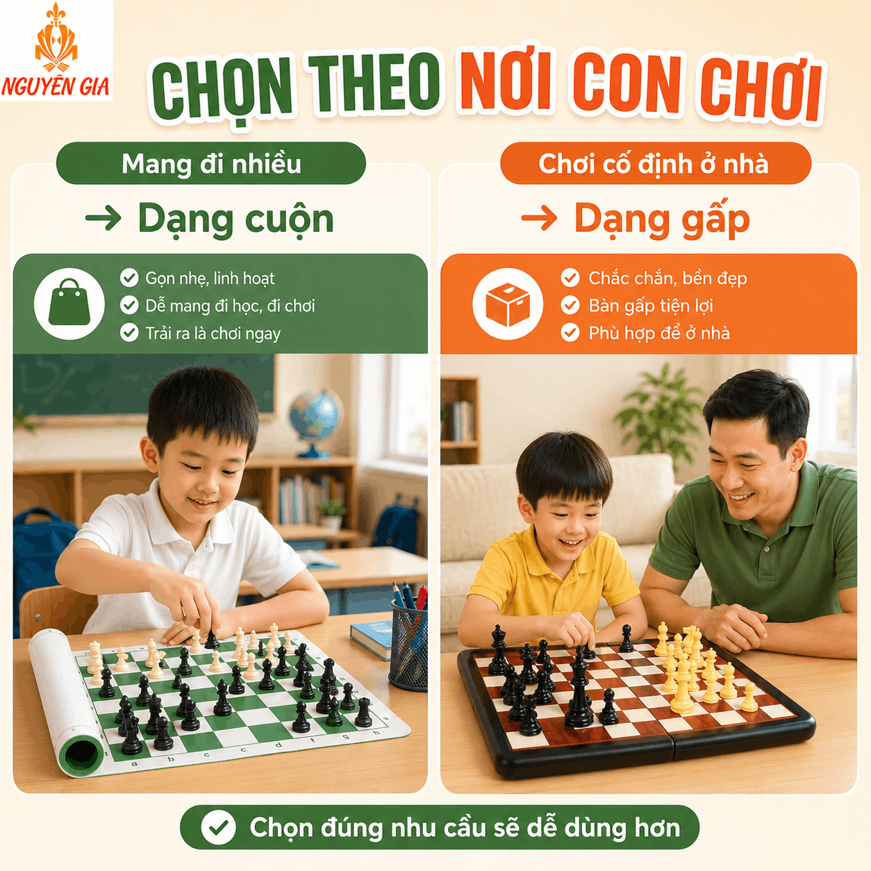 Bộ Cờ Vua Cho Bé Nên Chọn Loại Nào? Chọn Theo Cách Con Dùng