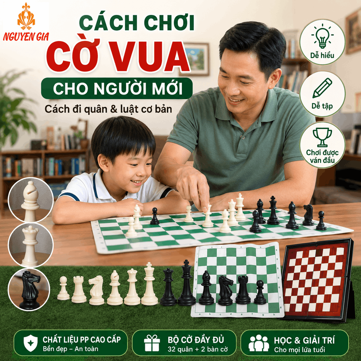 C&aacute;ch Chơi Cờ Vua Cho Người Mới: C&aacute;ch Đi Qu&acirc;n V&agrave; Luật Cơ Bản