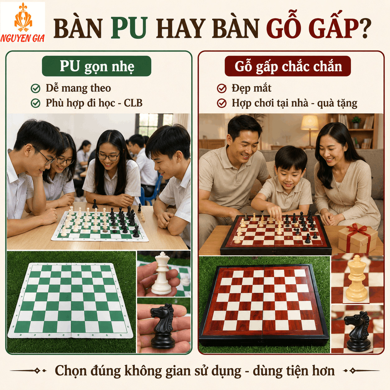 Chọn Mua Quân Cờ Vua: Cỡ 7,5 Hay 9,5 cm, PP Hay Mica?