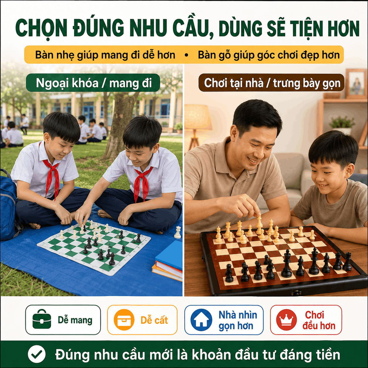 Gi&aacute; B&agrave;n Cờ Vua Bao Nhi&ecirc;u? So S&aacute;nh B&agrave;n Da PU V&agrave; B&agrave;n Gỗ