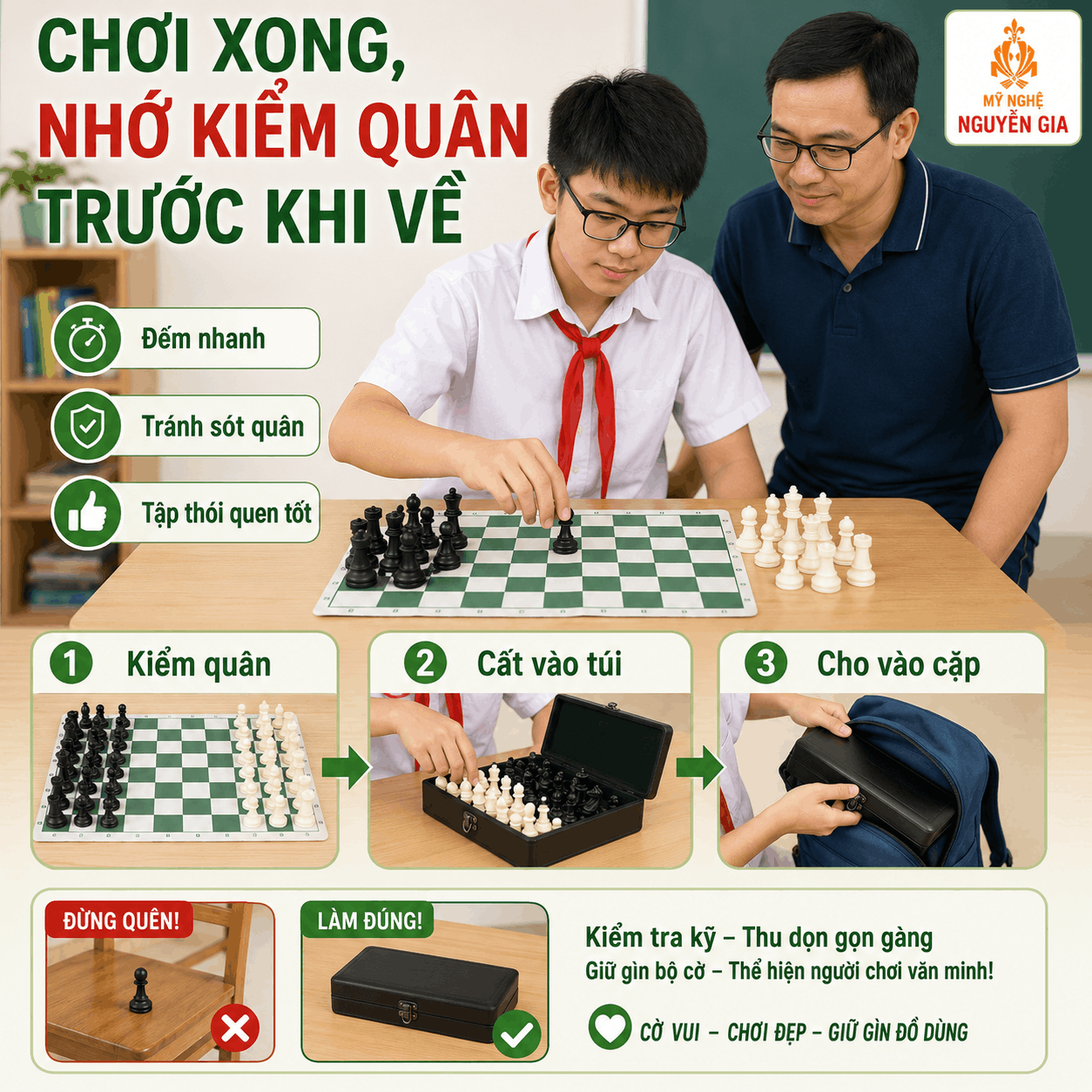 Mang Bộ Cờ Vua Đi Học, Đi Câu Lạc Bộ: Cách Cất Và Chuẩn Bị Để Không Mất Quân