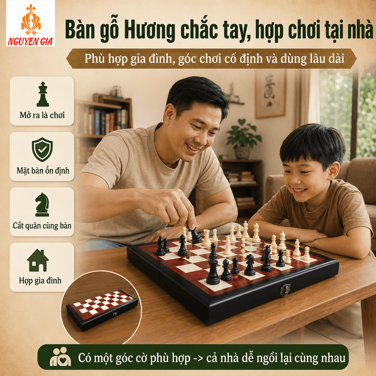 C&aacute;c Mẫu B&agrave;n Cờ Vua Phổ Biến: Da PU Hay Gỗ Hương?