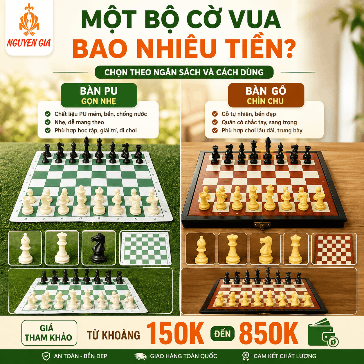 Một Bộ Cờ Vua Bao Nhi&ecirc;u Tiền? Gi&aacute; Theo Từng Nhu Cầu