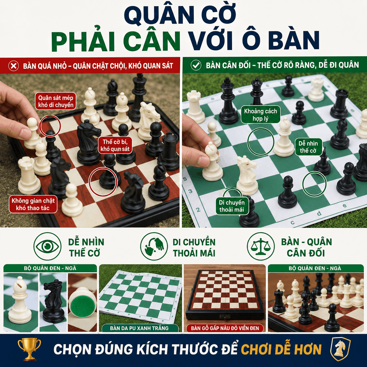 Mua Bàn Cờ Vua Nên Chọn Loại Nào? Bàn Da PU Hay Bàn Gỗ