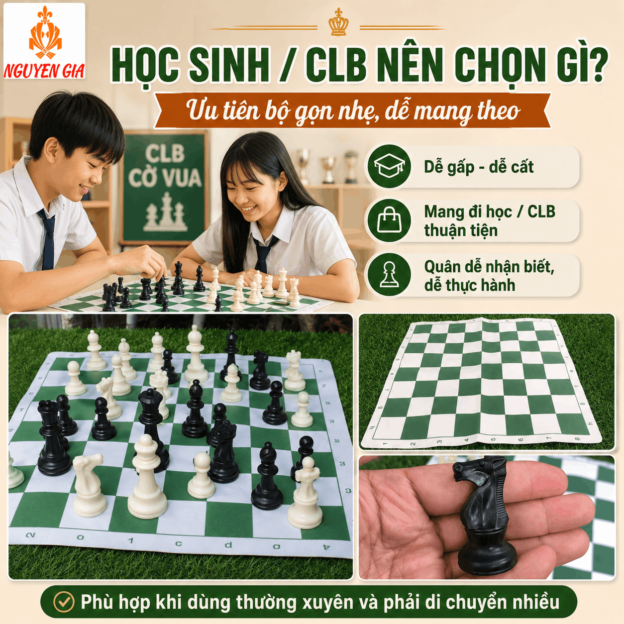 Chọn Bộ Cờ Vua Phù Hợp: Bàn Da, Bàn Gỗ, Quân PP Hay Mica?