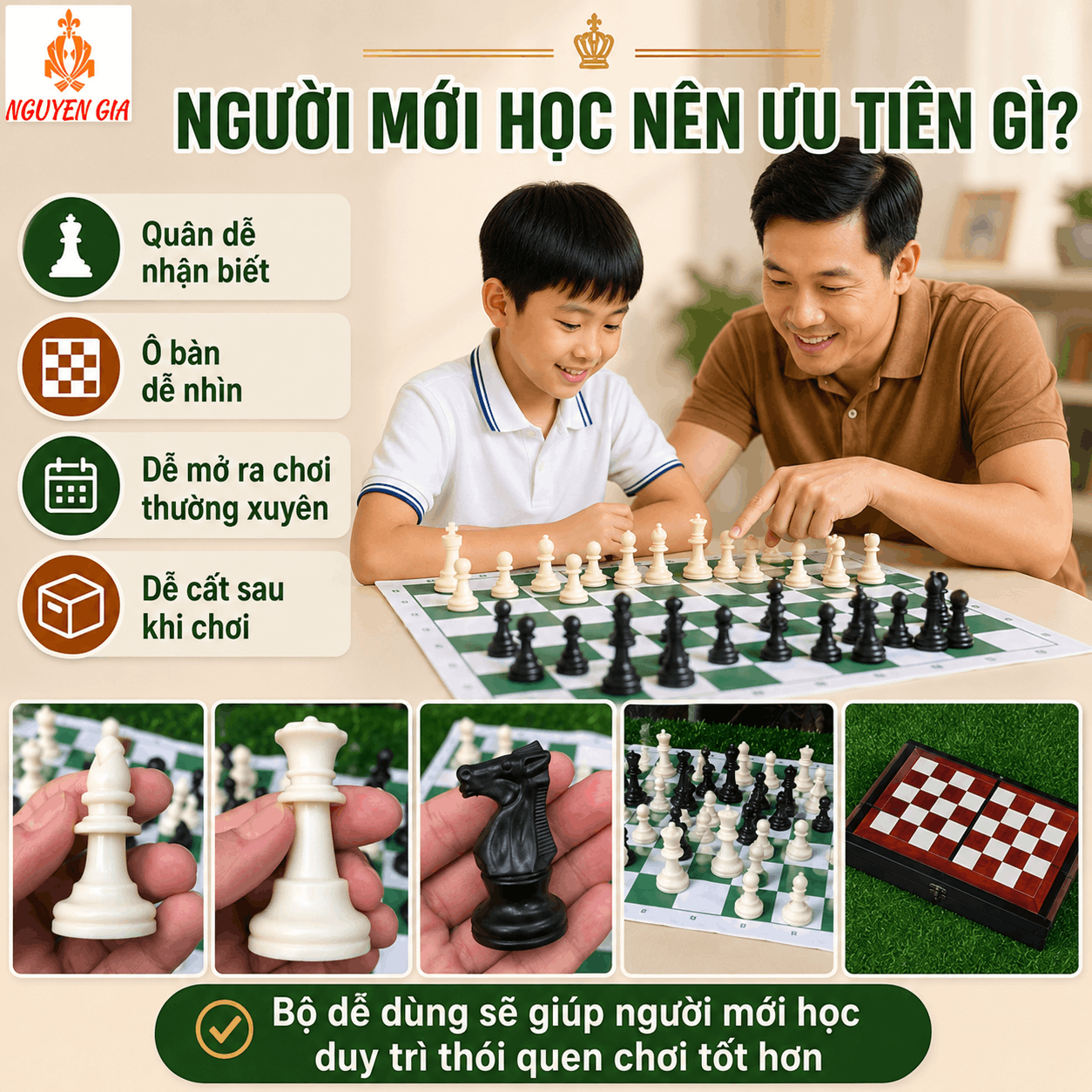 Chọn Bộ Cờ Vua Phù Hợp: Bàn Da, Bàn Gỗ, Quân PP Hay Mica?