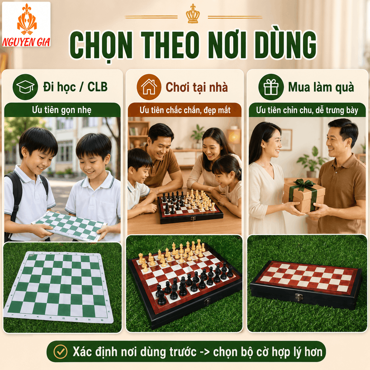 Chọn Bộ Cờ Vua Phù Hợp: Bàn Da, Bàn Gỗ, Quân PP Hay Mica?