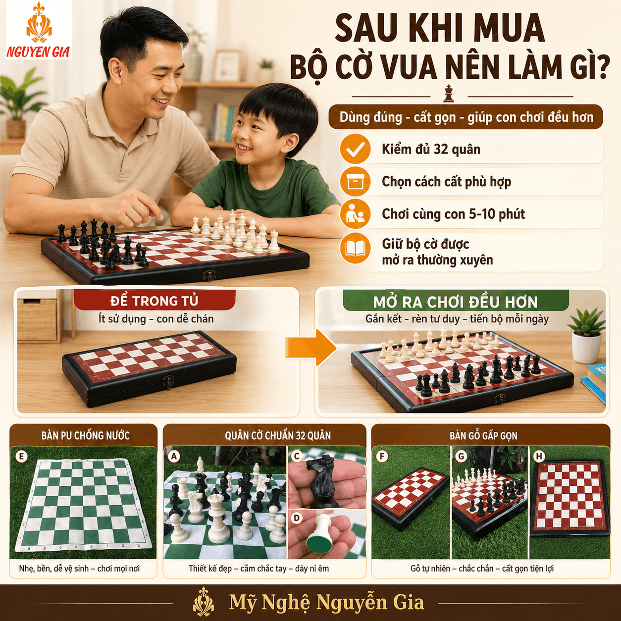 Sau Khi Mua Bộ Cờ Vua N&ecirc;n L&agrave;m G&igrave;? C&aacute;ch D&ugrave;ng, Bảo Quản V&agrave; Gi&uacute;p Con Chơi Đều Hơn