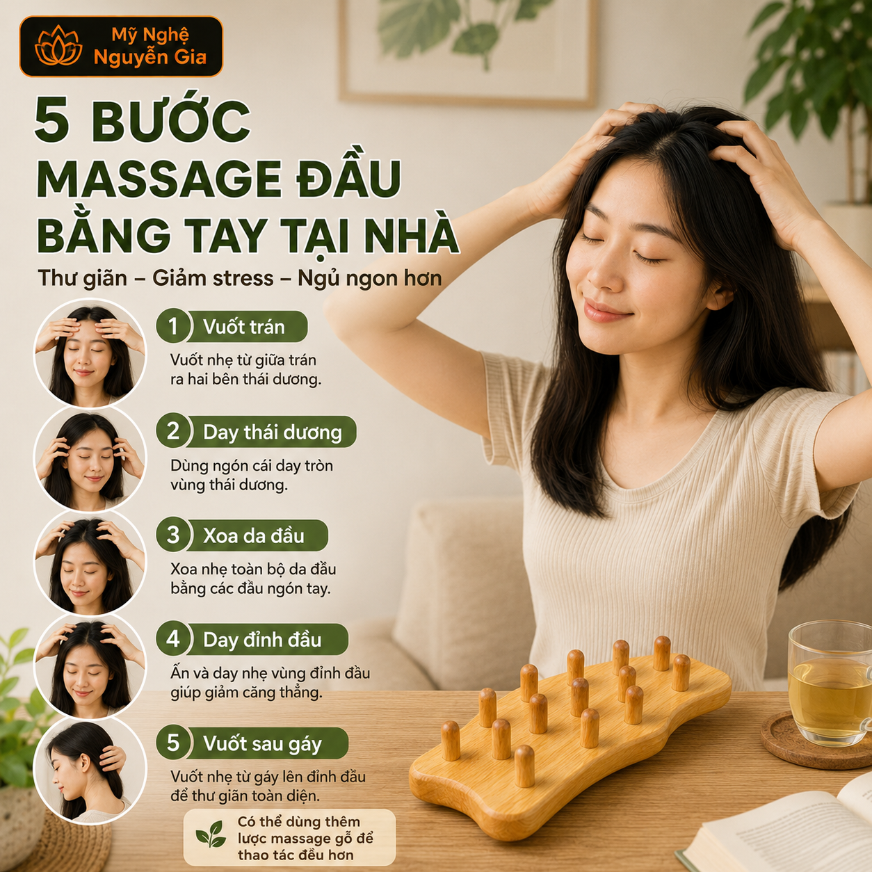 C&aacute;ch Massage Đầu Bằng Tay Gi&uacute;p Thư Gi&atilde;n, Xả Stress Sau Ng&agrave;y D&agrave;i