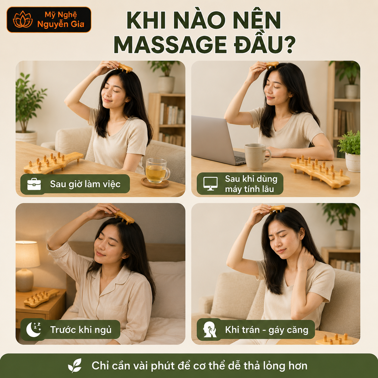 C&aacute;ch Massage Đầu Bằng Tay Gi&uacute;p Thư Gi&atilde;n, Xả Stress Sau Ng&agrave;y D&agrave;i