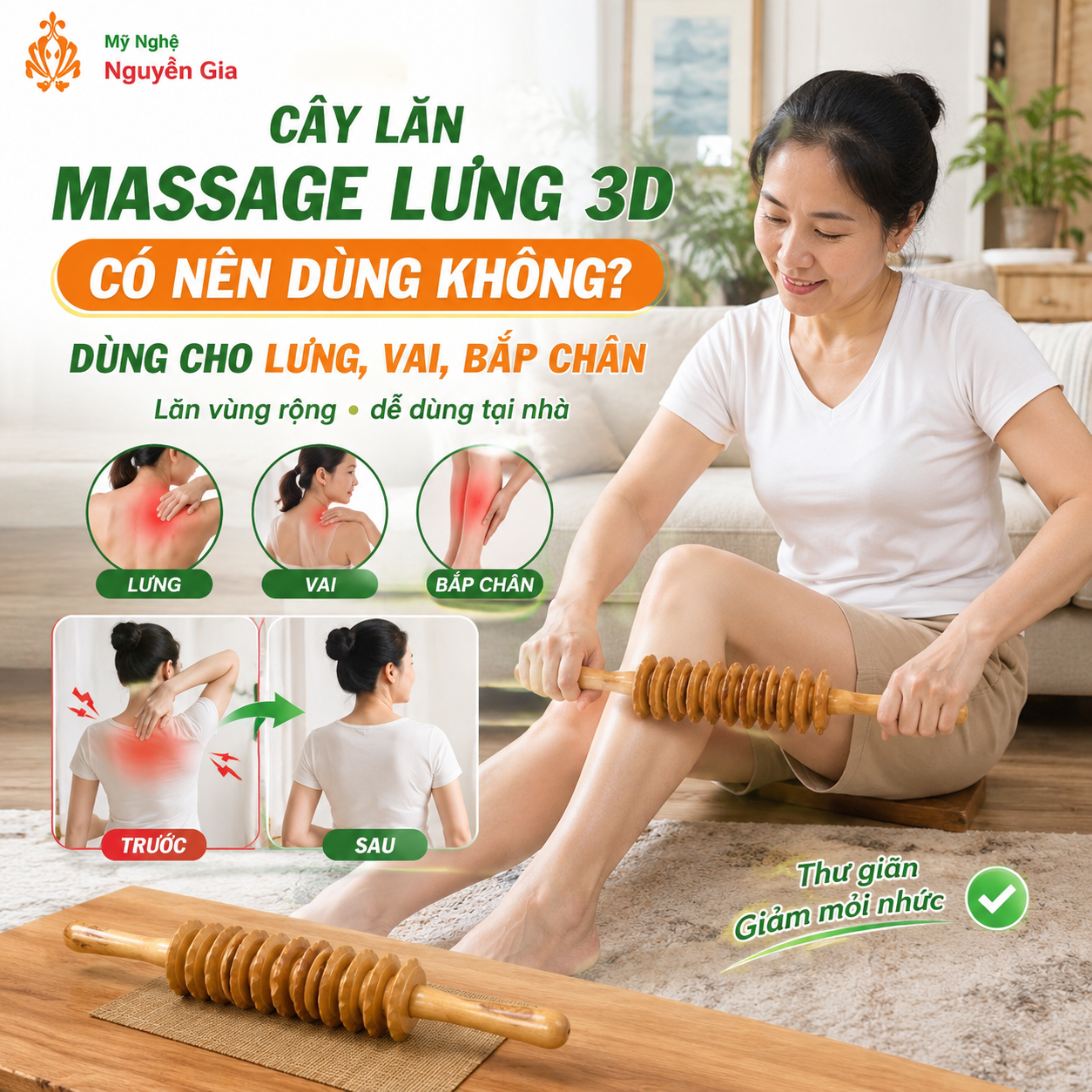 Cây Lăn Massage Lưng 3D Có Nên Dùng Không? Cách Dùng Cho Lưng, Vai Và Bắp Chân