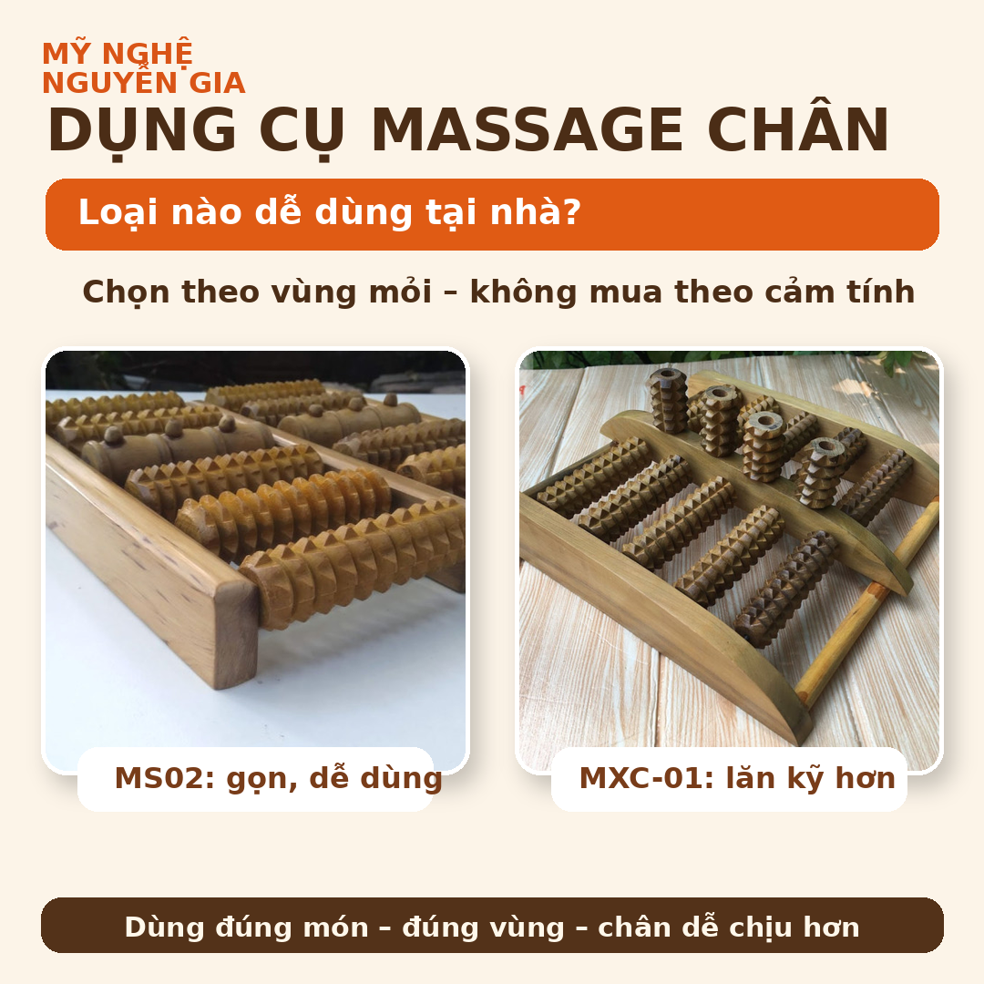 Dụng Cụ Massage Ch&acirc;n Loại N&agrave;o Dễ D&ugrave;ng Tại Nh&agrave;? C&aacute;ch Chọn Theo V&ugrave;ng Mỏi