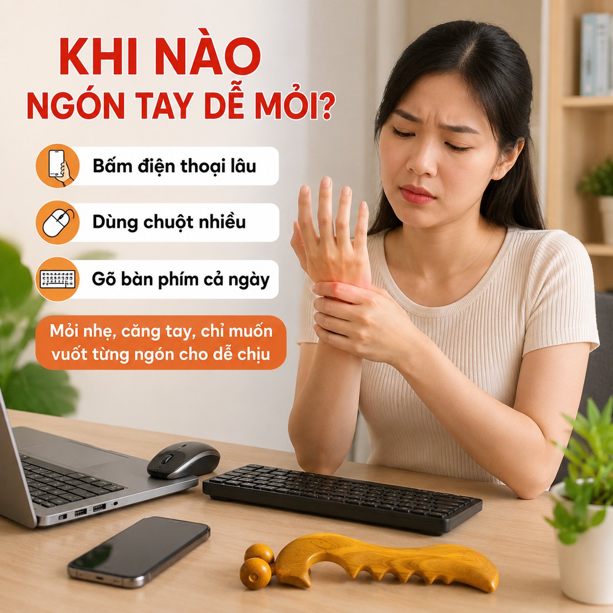 Dụng Cụ Massage Ng&oacute;n Tay C&oacute; N&ecirc;n D&ugrave;ng Kh&ocirc;ng? C&aacute;ch D&ugrave;ng Khi Bấm Điện Thoại, D&ugrave;ng Chuột Nhiều