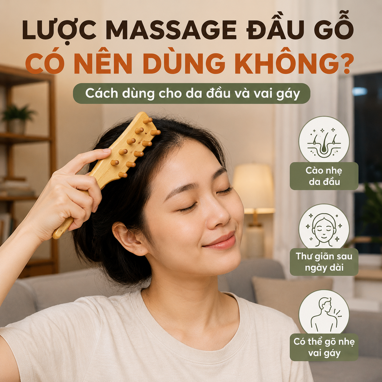 Lược Massage Đầu Gỗ Có Nên Dùng Không? Cách Dùng Cho Da Đầu Và Vai Gáy