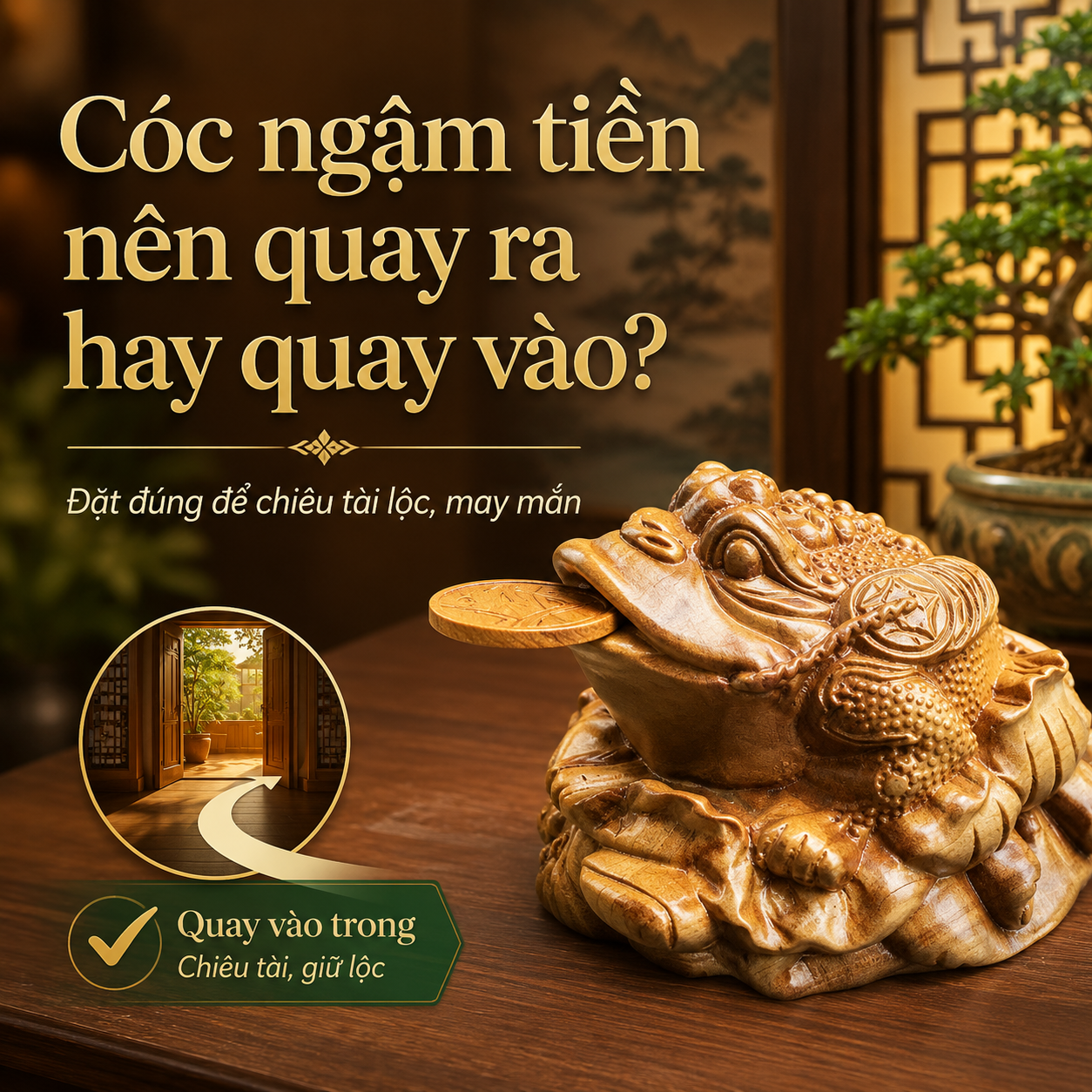 Cóc Ngậm Tiền Quay Ra Hay Quay Vào? Cách Đặt Đúng, Dễ Hiểu