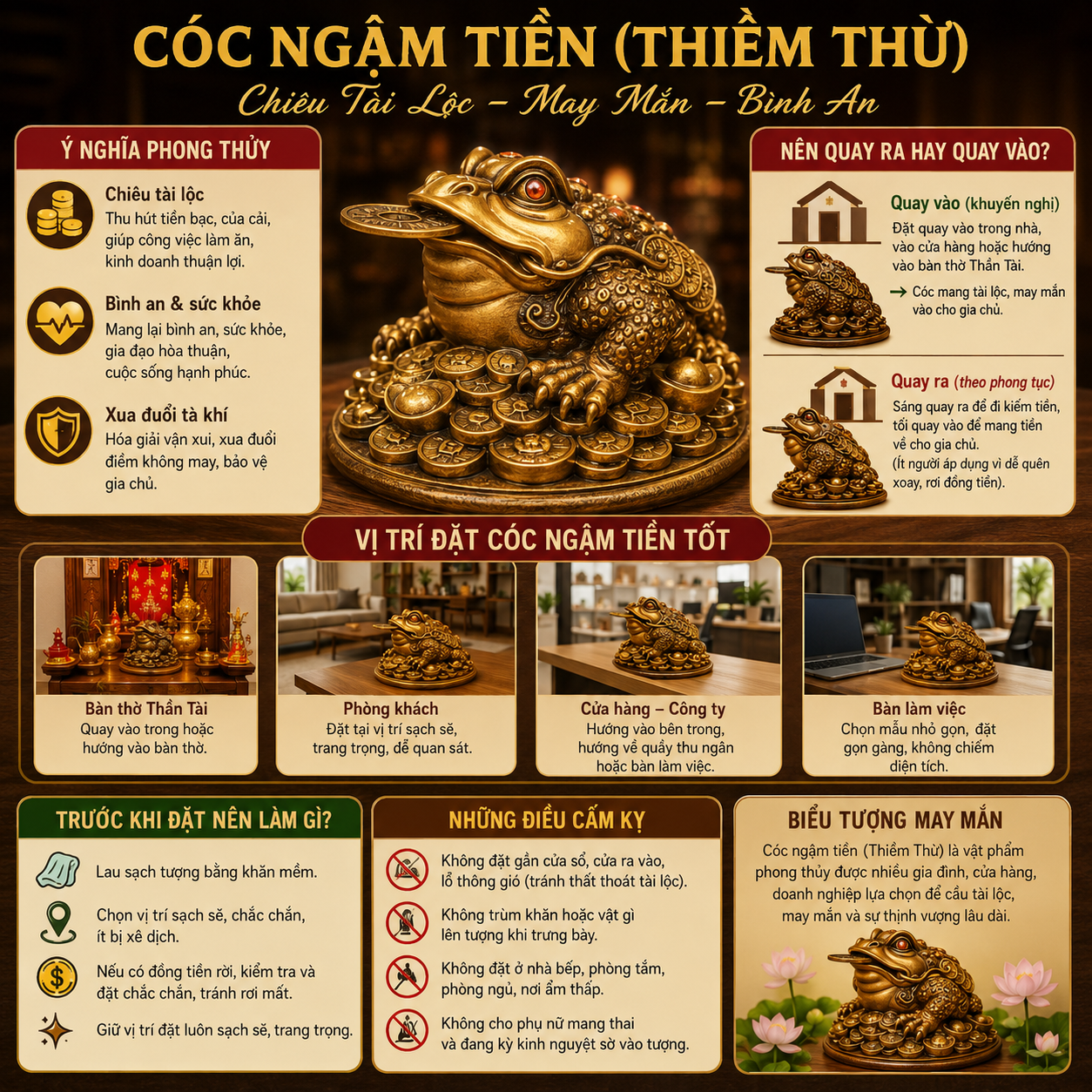 Cóc Ngậm Tiền Quay Ra Hay Quay Vào? Cách Đặt Đúng, Dễ Hiểu