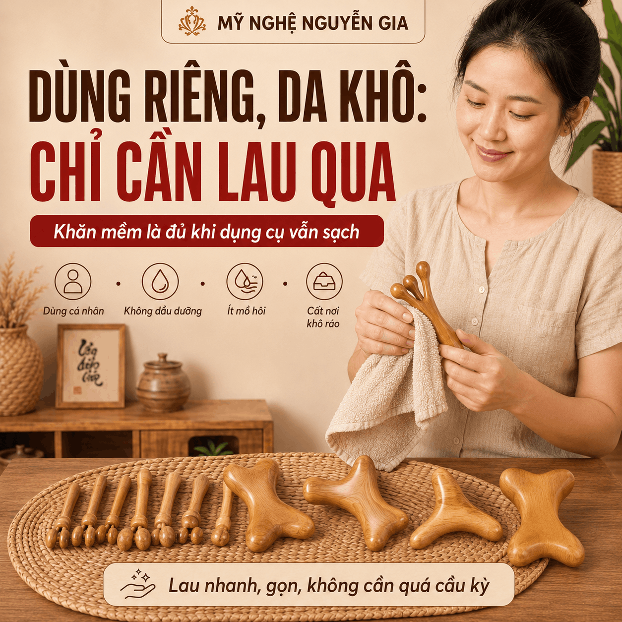 Dụng Cụ Massage Gỗ C&oacute; Cần Vệ Sinh Kh&ocirc;ng? C&aacute;ch Lau Rửa V&agrave; Cất Cho Sạch, Dễ D&ugrave;ng L&acirc;u D&agrave;i