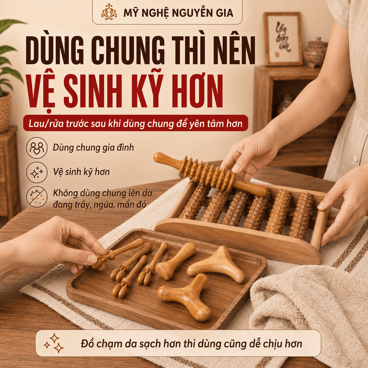 Dụng Cụ Massage Gỗ C&oacute; Cần Vệ Sinh Kh&ocirc;ng? C&aacute;ch Lau Rửa V&agrave; Cất Cho Sạch, Dễ D&ugrave;ng L&acirc;u D&agrave;i