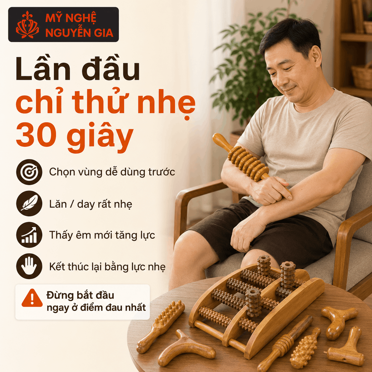Mới Nhận Dụng Cụ Massage Gỗ: Dùng Lực Thế Nào Để Êm, Không Bị Đau Thêm?