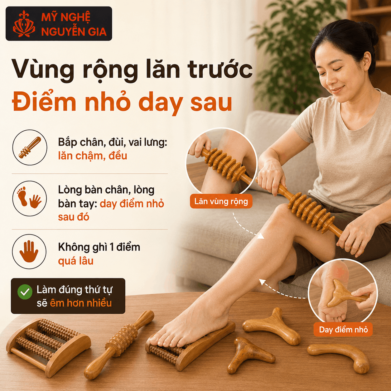 Mới Nhận Dụng Cụ Massage Gỗ: Dùng Lực Thế Nào Để Êm, Không Bị Đau Thêm?