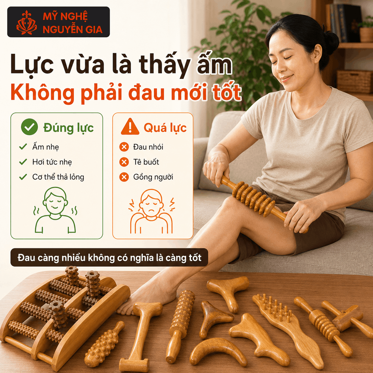 Mới Nhận Dụng Cụ Massage Gỗ: Dùng Lực Thế Nào Để Êm, Không Bị Đau Thêm?