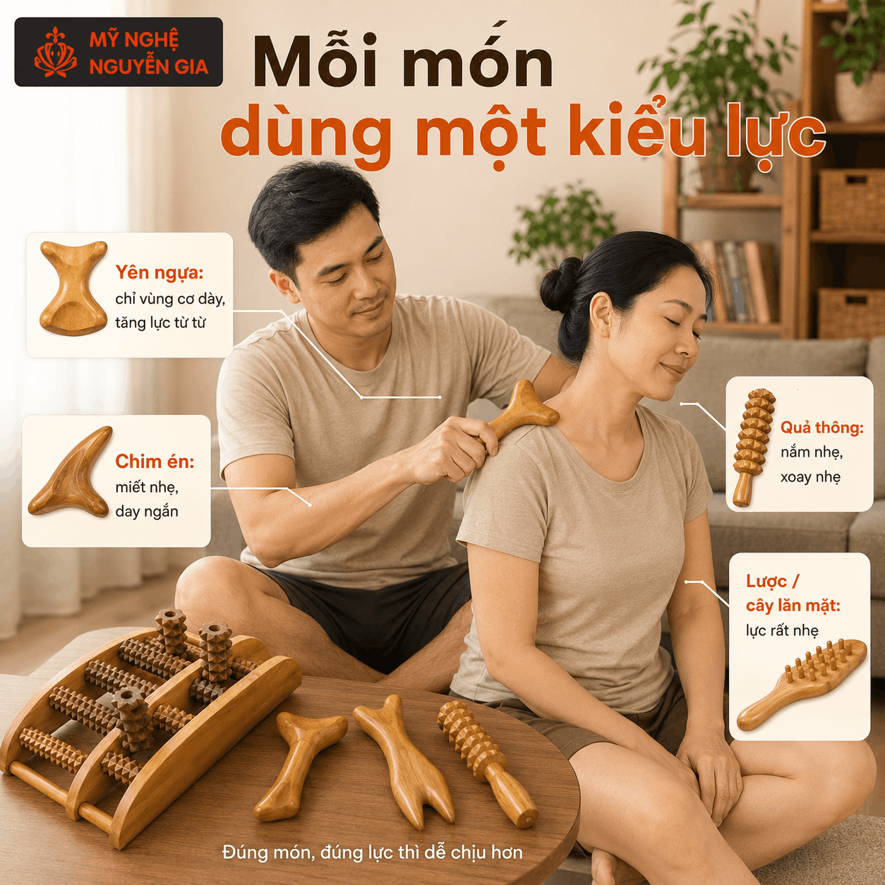 Mới Nhận Dụng Cụ Massage Gỗ: Dùng Lực Thế Nào Để Êm, Không Bị Đau Thêm?