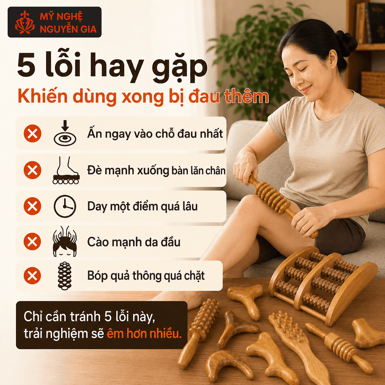 Mới Nhận Dụng Cụ Massage Gỗ: Dùng Lực Thế Nào Để Êm, Không Bị Đau Thêm?
