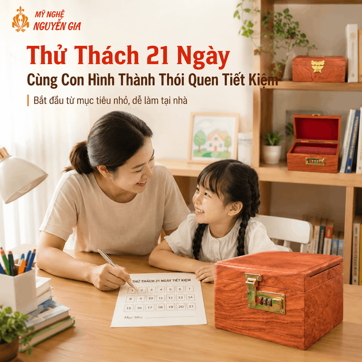 21 Ngày Cùng Con Tiết Kiệm: Bảng Theo Dõi Dễ Làm