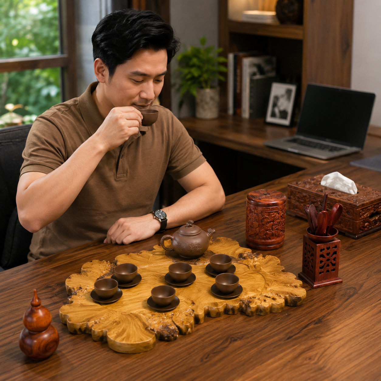 G&oacute;c tr&agrave; nhỏ tại nh&agrave; n&ecirc;n chọn khay tr&agrave; như thế n&agrave;o?
