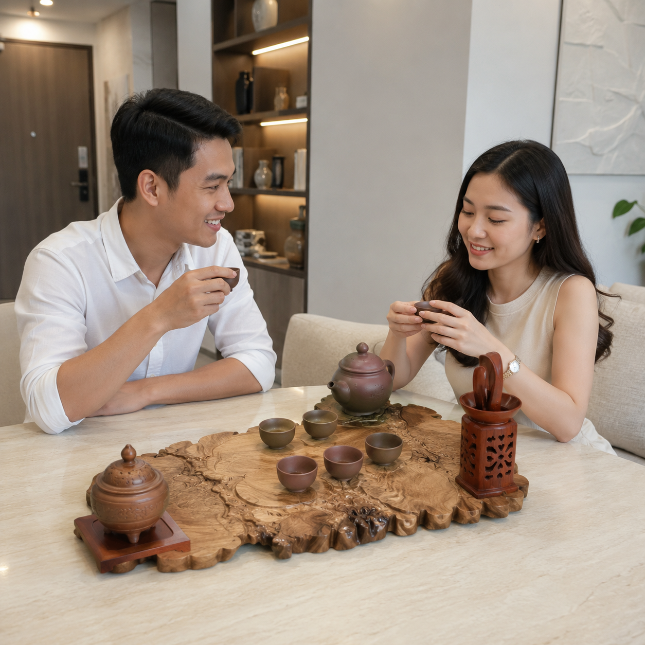 G&oacute;c tr&agrave; nhỏ tại nh&agrave; n&ecirc;n chọn khay tr&agrave; như thế n&agrave;o?