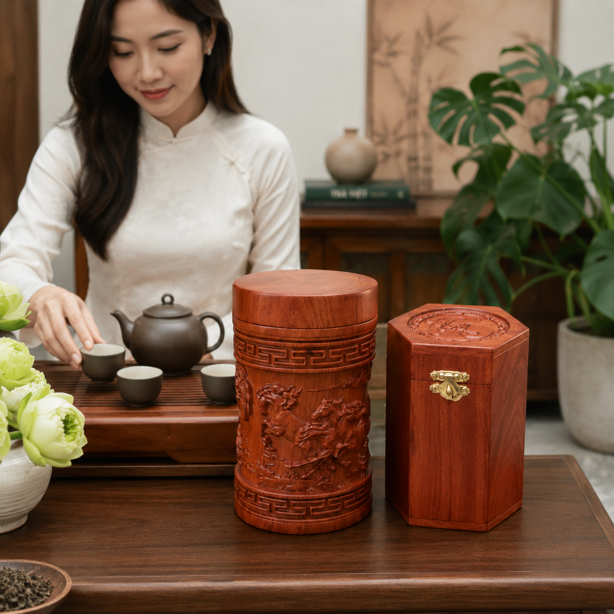 Hộp đựng tr&agrave; gỗ c&oacute; g&igrave; hay hơn hộp tr&agrave; th&ocirc;ng thường?