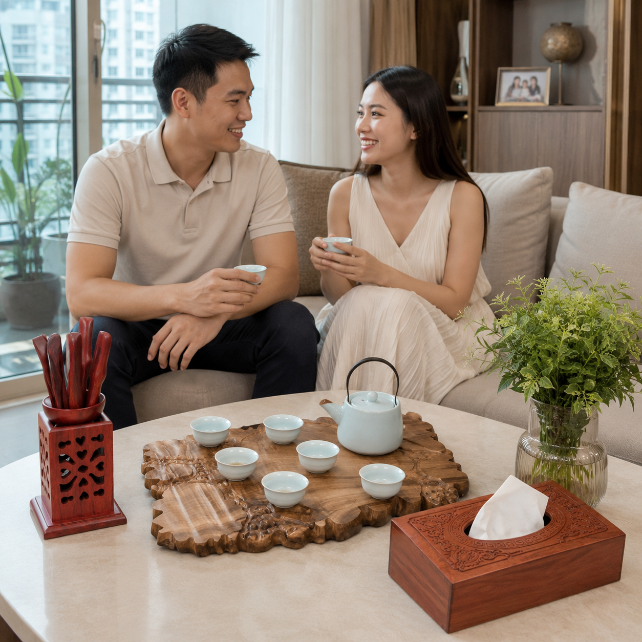 Hộp giấy ăn gỗ để b&agrave;n tr&agrave; c&oacute; n&ecirc;n d&ugrave;ng kh&ocirc;ng?