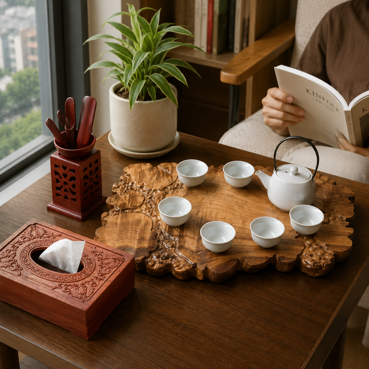 Hộp giấy ăn gỗ để b&agrave;n tr&agrave; c&oacute; n&ecirc;n d&ugrave;ng kh&ocirc;ng?