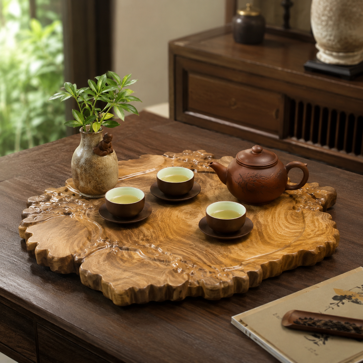 Khay trà gỗ tự nhiên có gì khác khay trà thông thường?