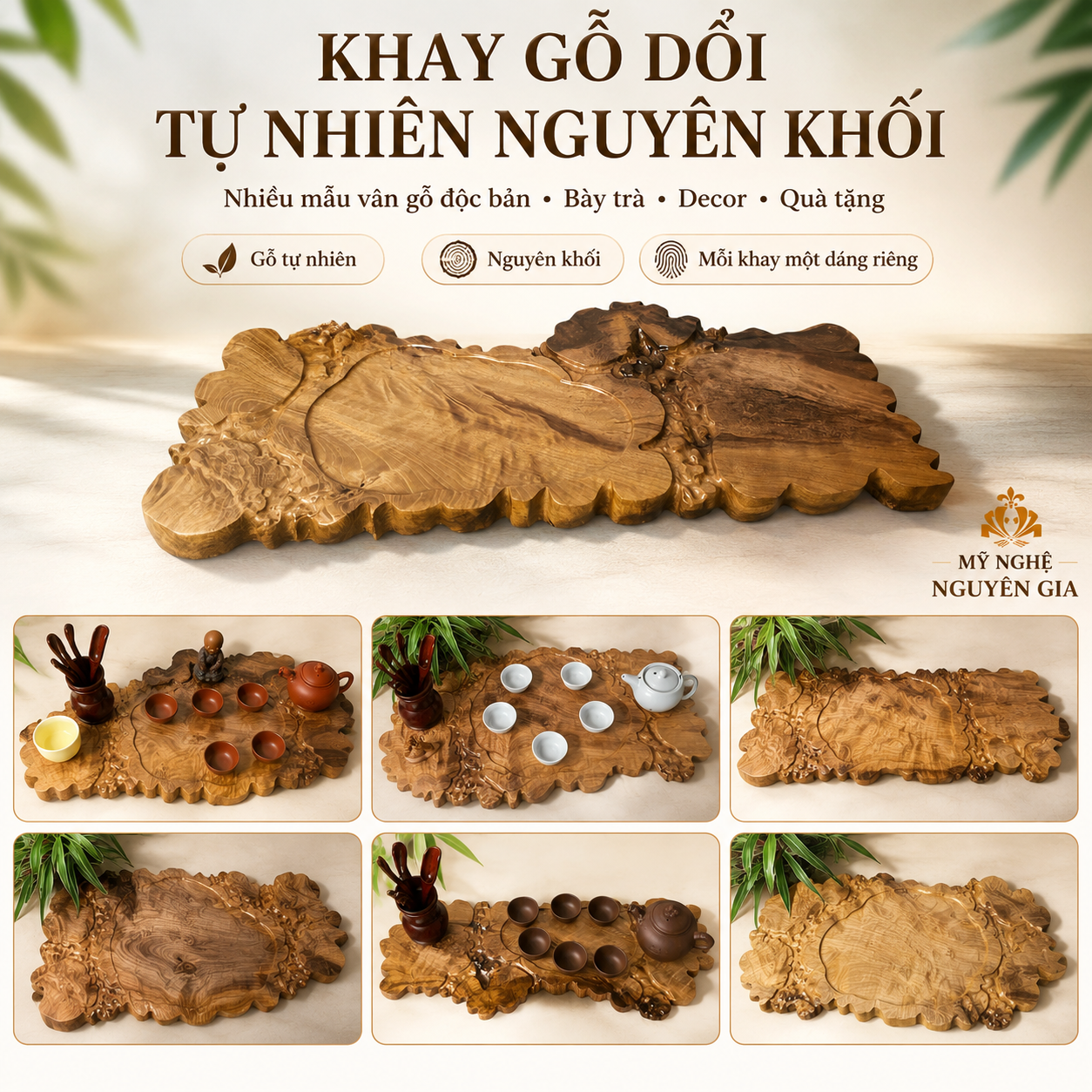 Khay trà gỗ tự nhiên có gì khác khay trà thông thường?