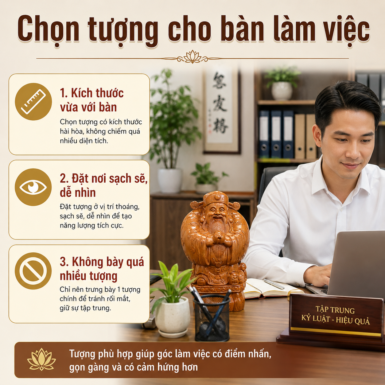 Tượng Để Bàn Làm Việc: Gợi Ý Mẫu Tượng Gỗ Phù Hợp, Ý Nghĩa