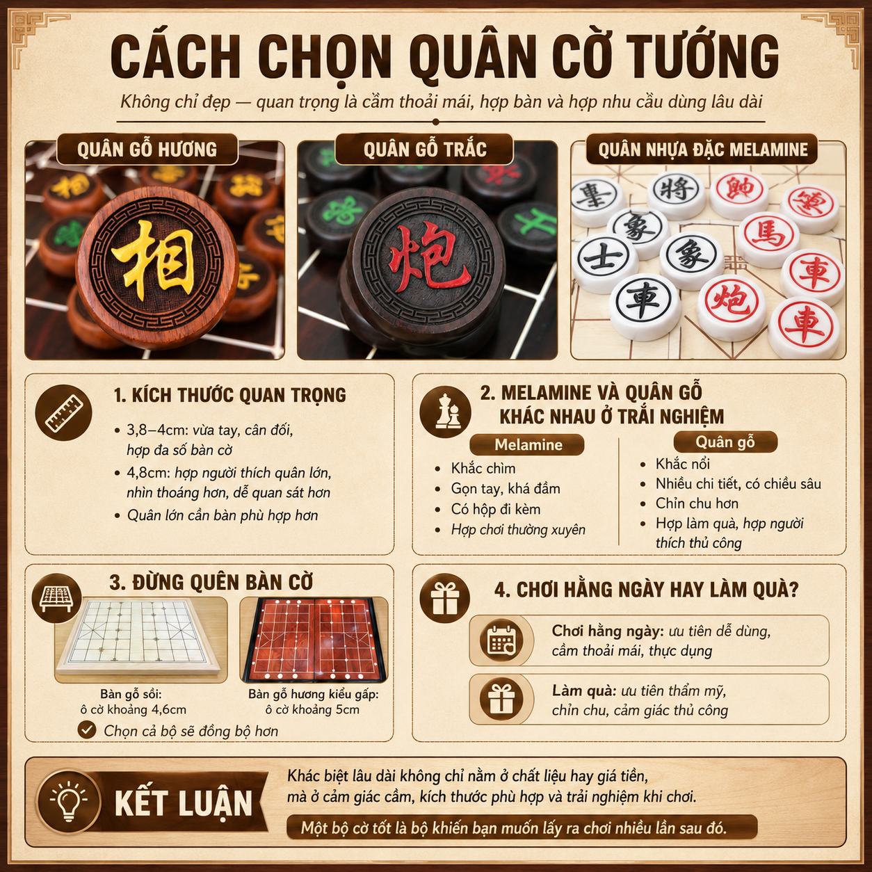 Những điều cần biết trước khi mua qu&acirc;n cờ tướng