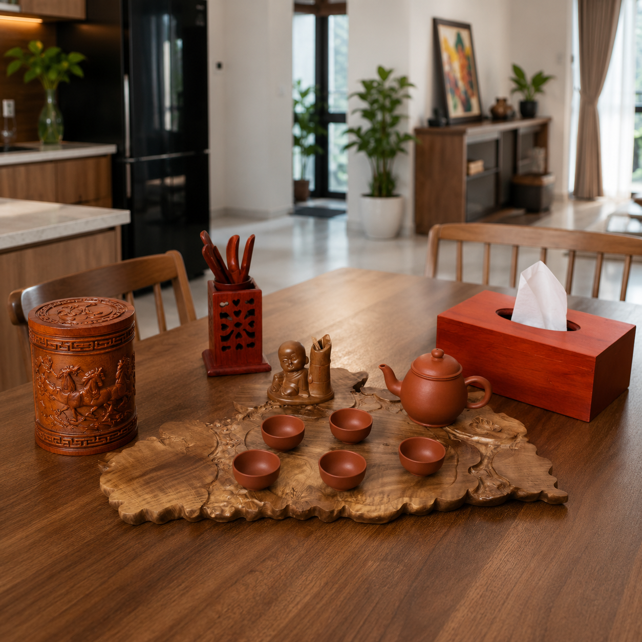 Những m&oacute;n đồ gỗ nhỏ gi&uacute;p b&agrave;n tr&agrave; nh&igrave;n chỉn chu hơn