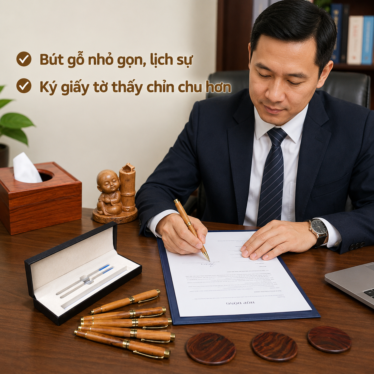 Quà Tặng Để Bàn Làm Việc Bằng Gỗ Gồm Những Món Nào?