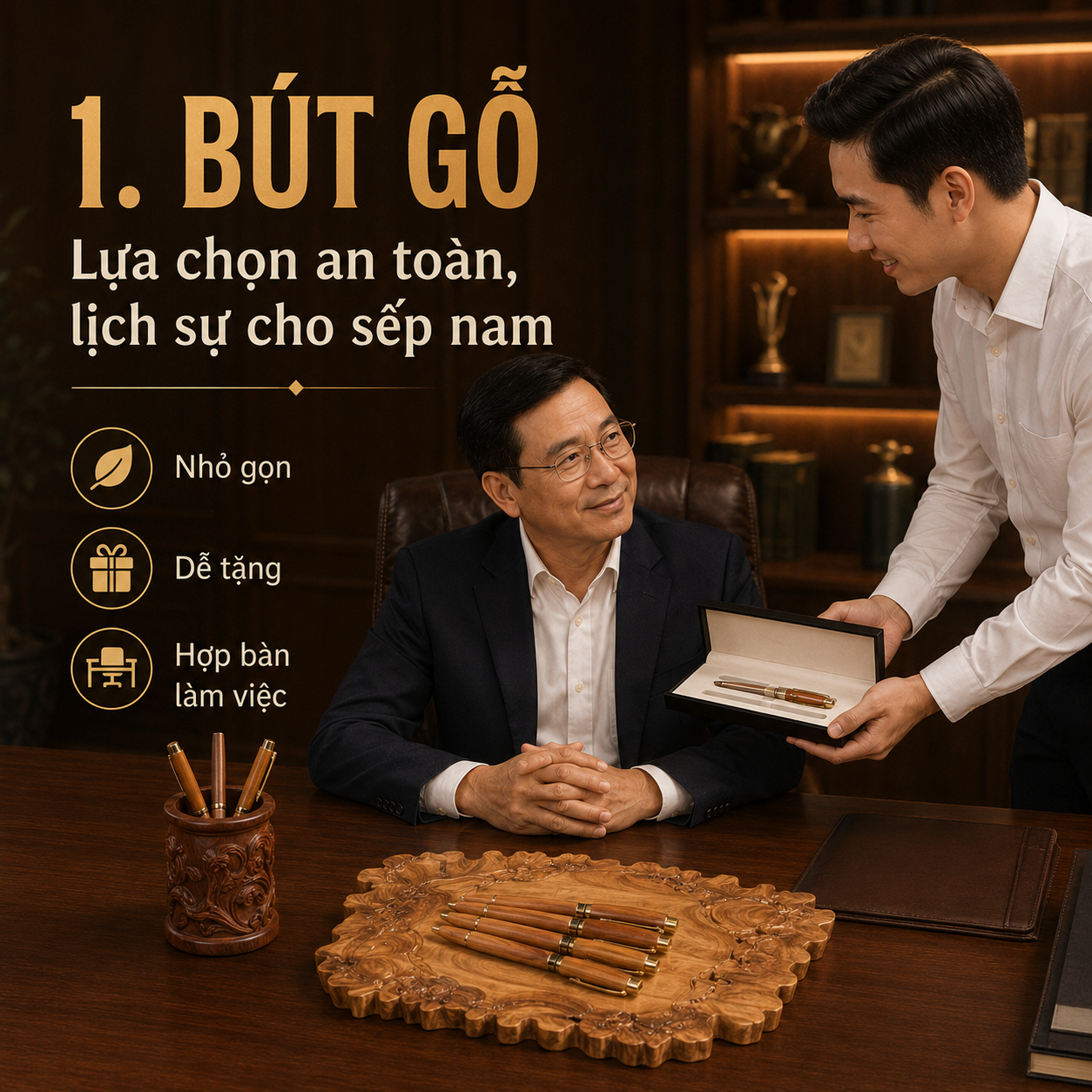 Qu&agrave; Tặng Sếp Nam Bằng Gỗ N&ecirc;n Chọn G&igrave; Cho Tinh Tế?