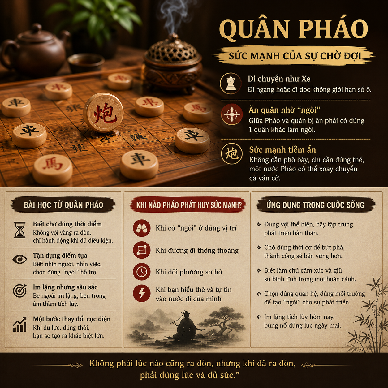 Quân Pháo trong cờ tướng- Cách đi, ý nghĩa và bài học về chờ thời