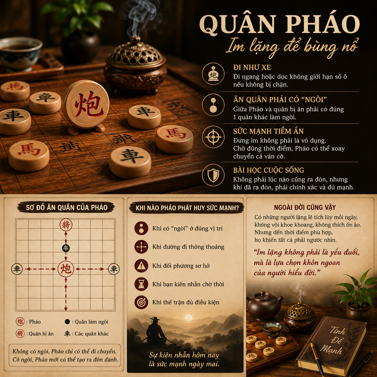 Quân Pháo trong cờ tướng- Cách đi, ý nghĩa và bài học về chờ thời