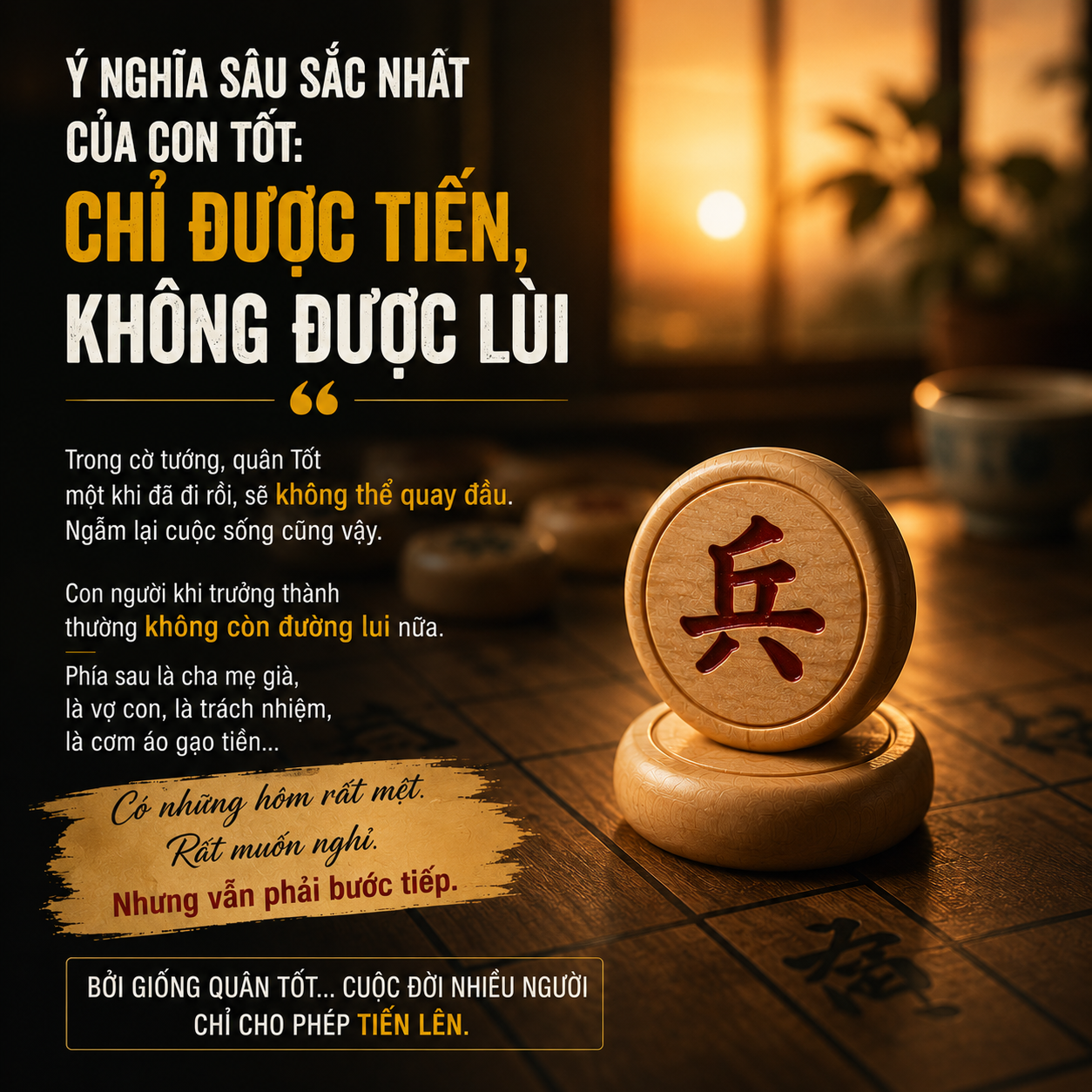 Con Tốt Trong Cờ Tướng – Quân Cờ Nhỏ Bé Nhưng Mang Hình Ảnh Của Cả Một Đời Người