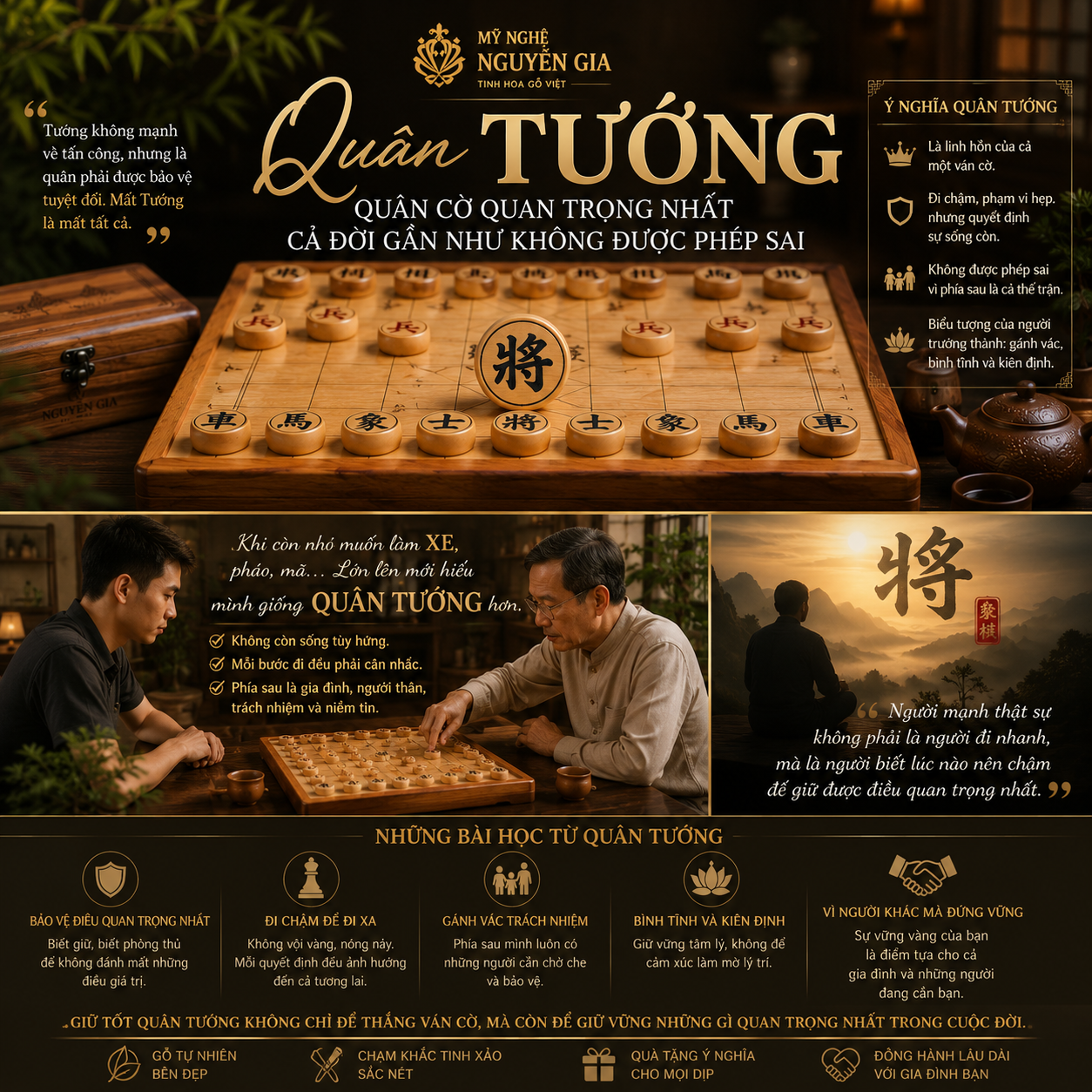 Quân Tướng trong cờ tướng - Cách đi, vai trò và bài học về trách nhiệm